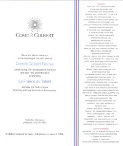 Comité Colbert Invitation inside